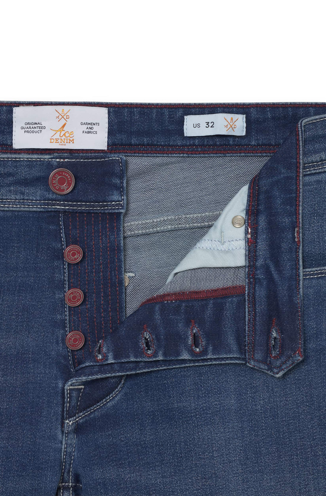 AD 02 Denim - Medium Stone Bordeaux