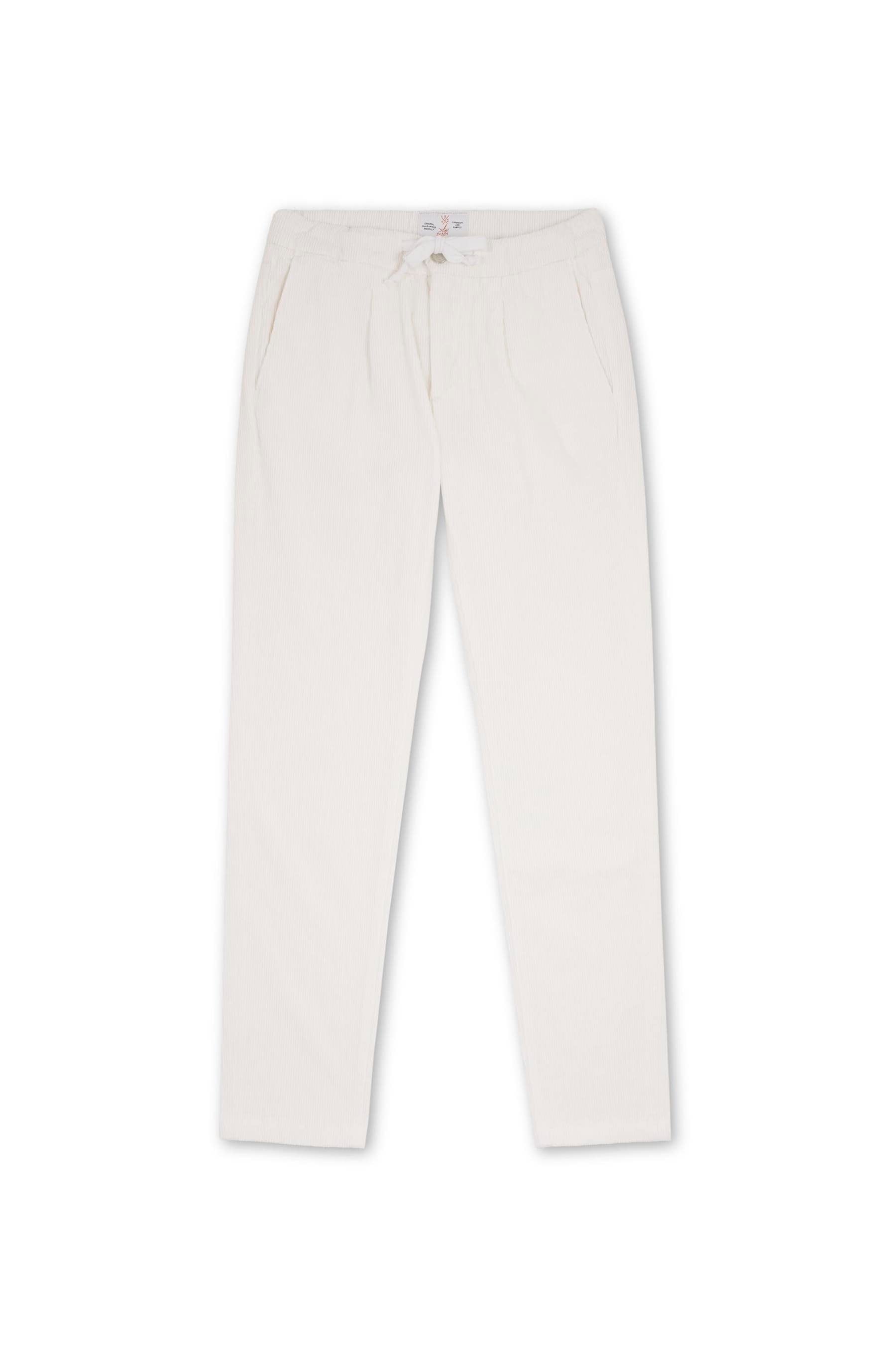 pantalon velours homme blanc coupe straight